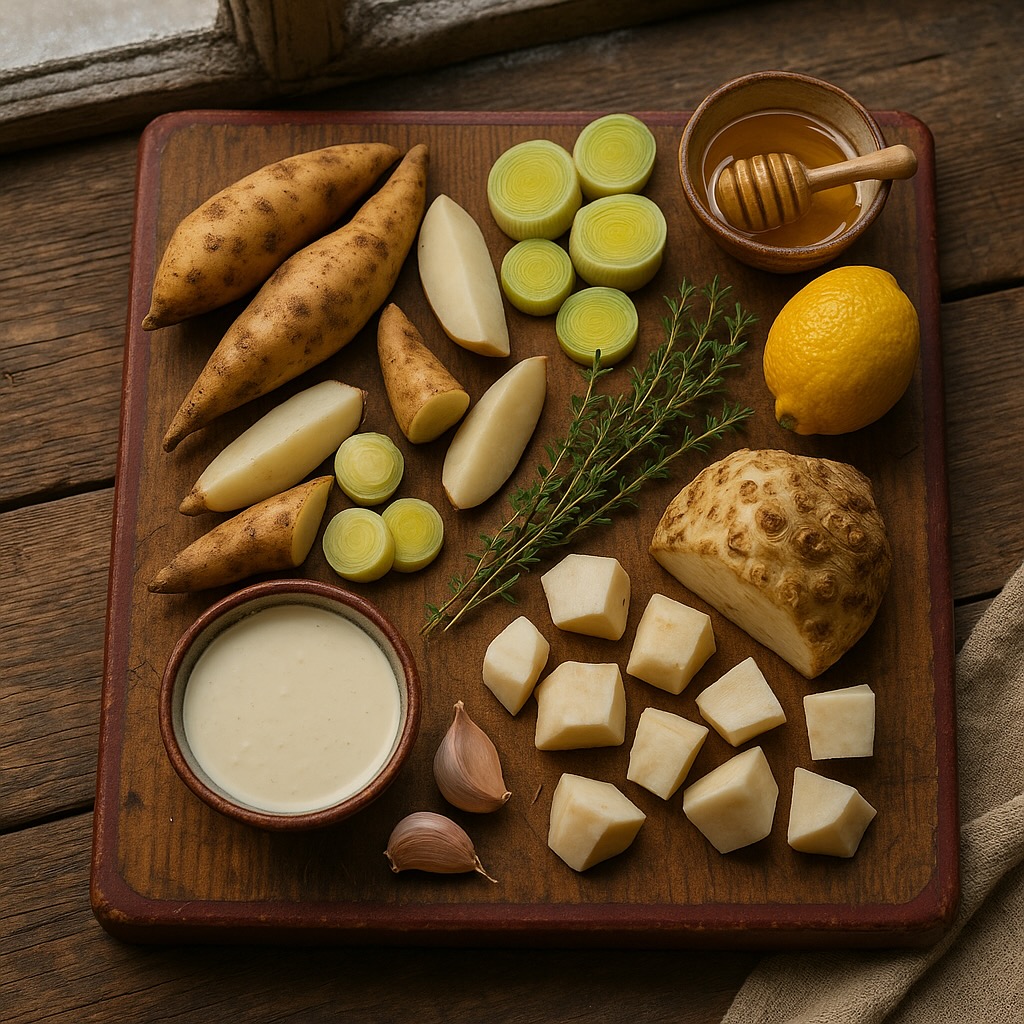 Ingrediënten voor Gebraden Yacon