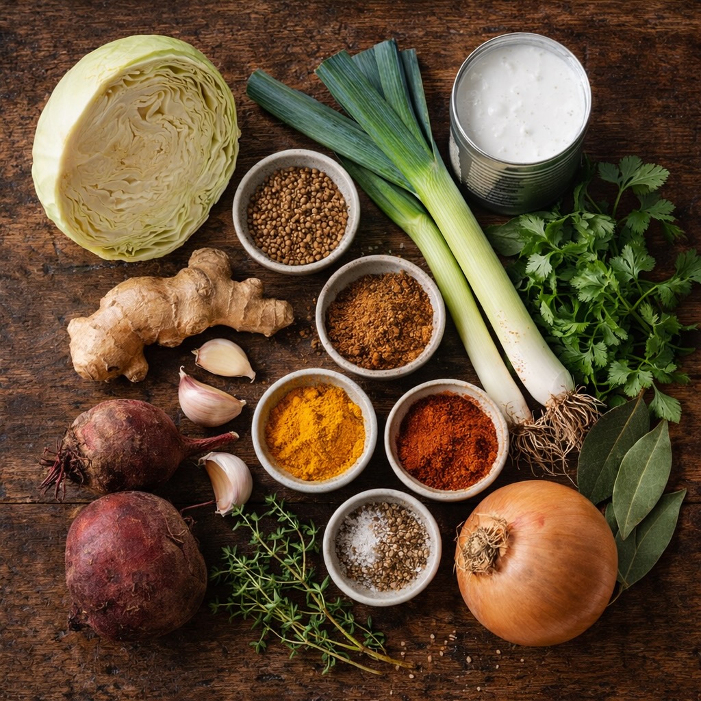 Ingrediënten voor winter-rendang