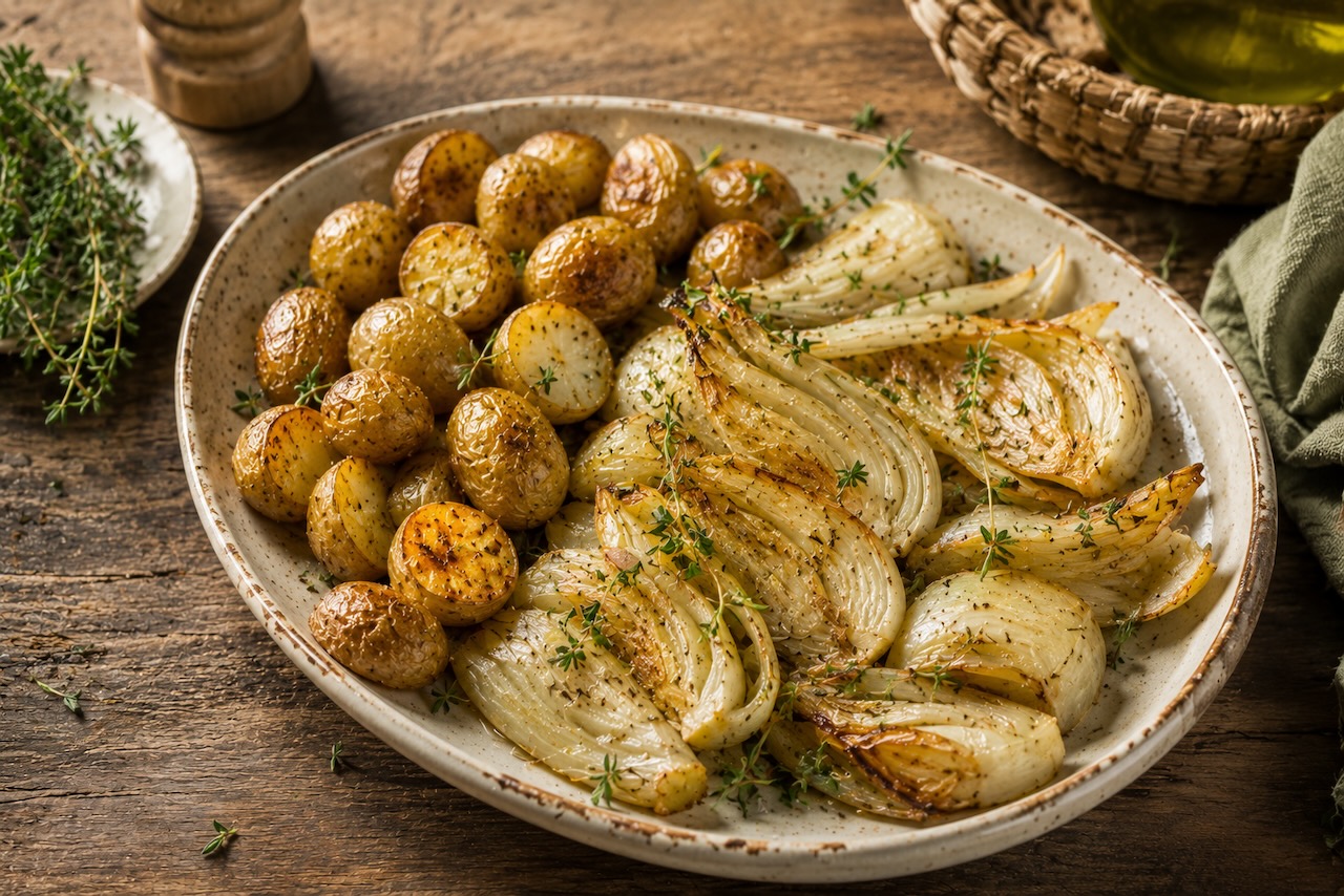 Geroosterde venkel en koolrabi uit de oven