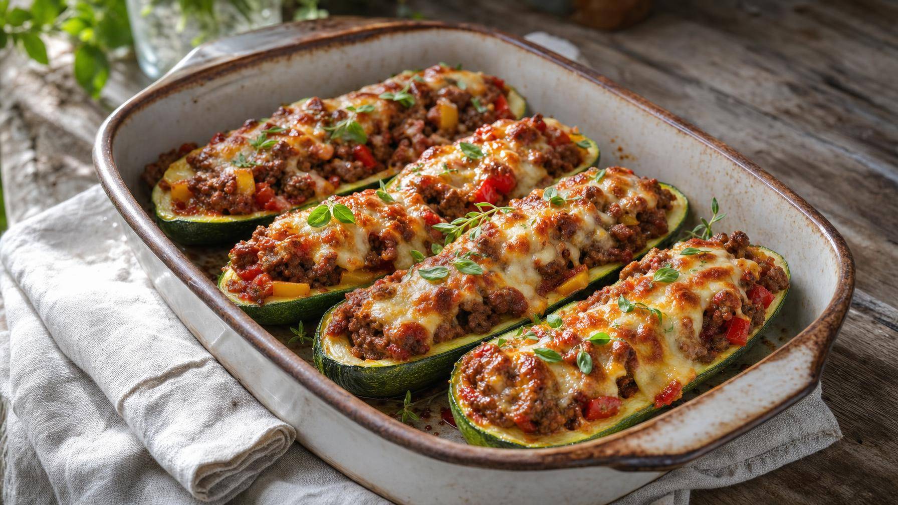Gevulde courgette met tartaar