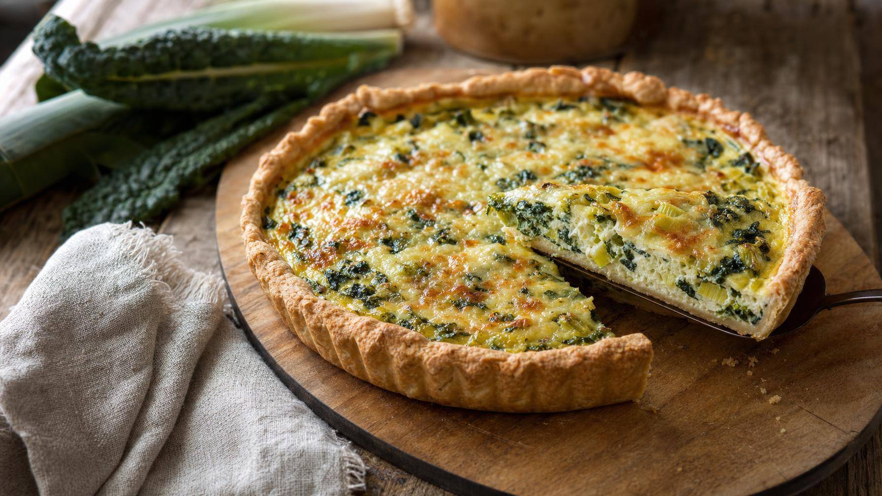 Palmkool-prei quiche