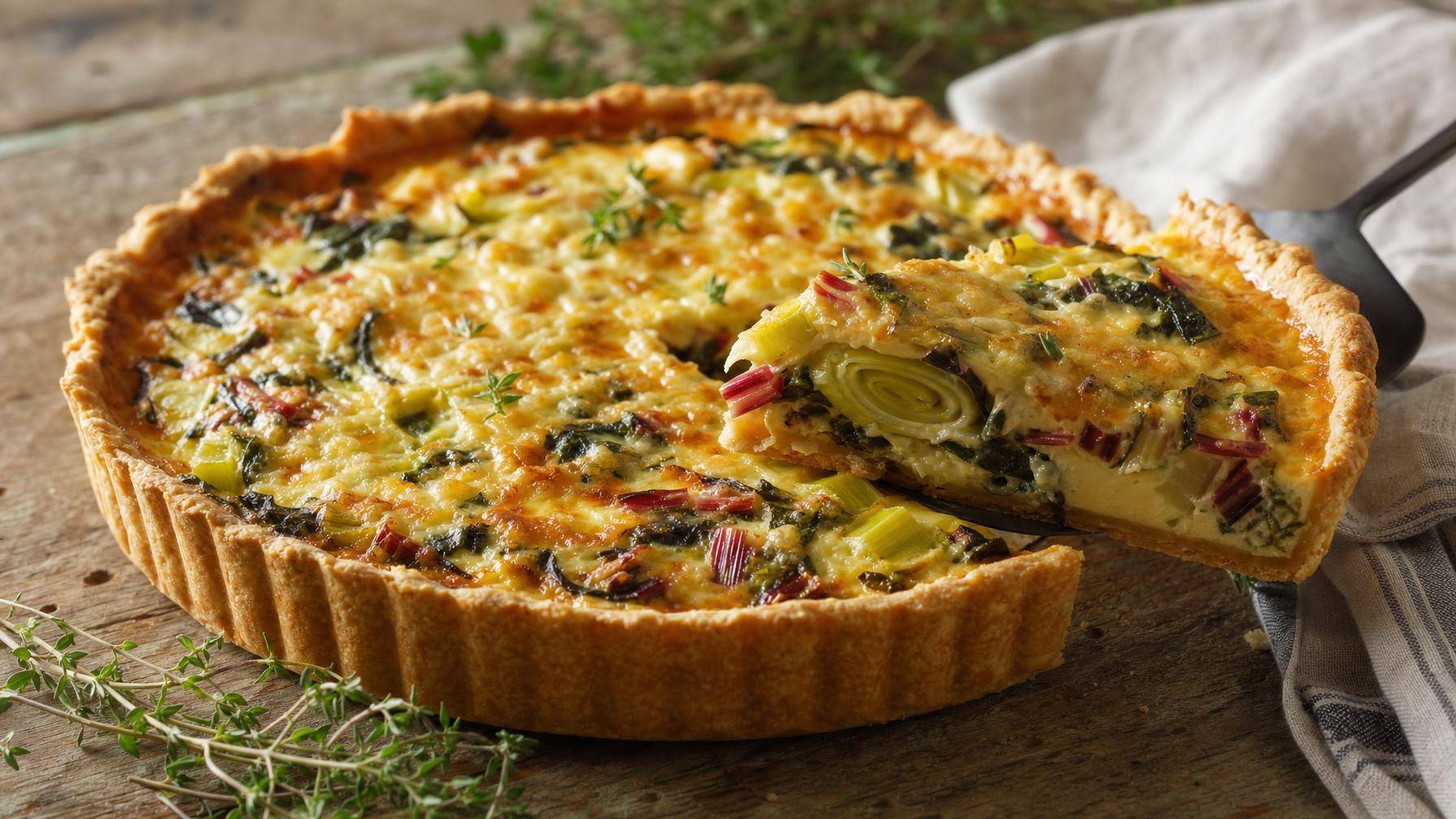 Snijbiet-prei quiche